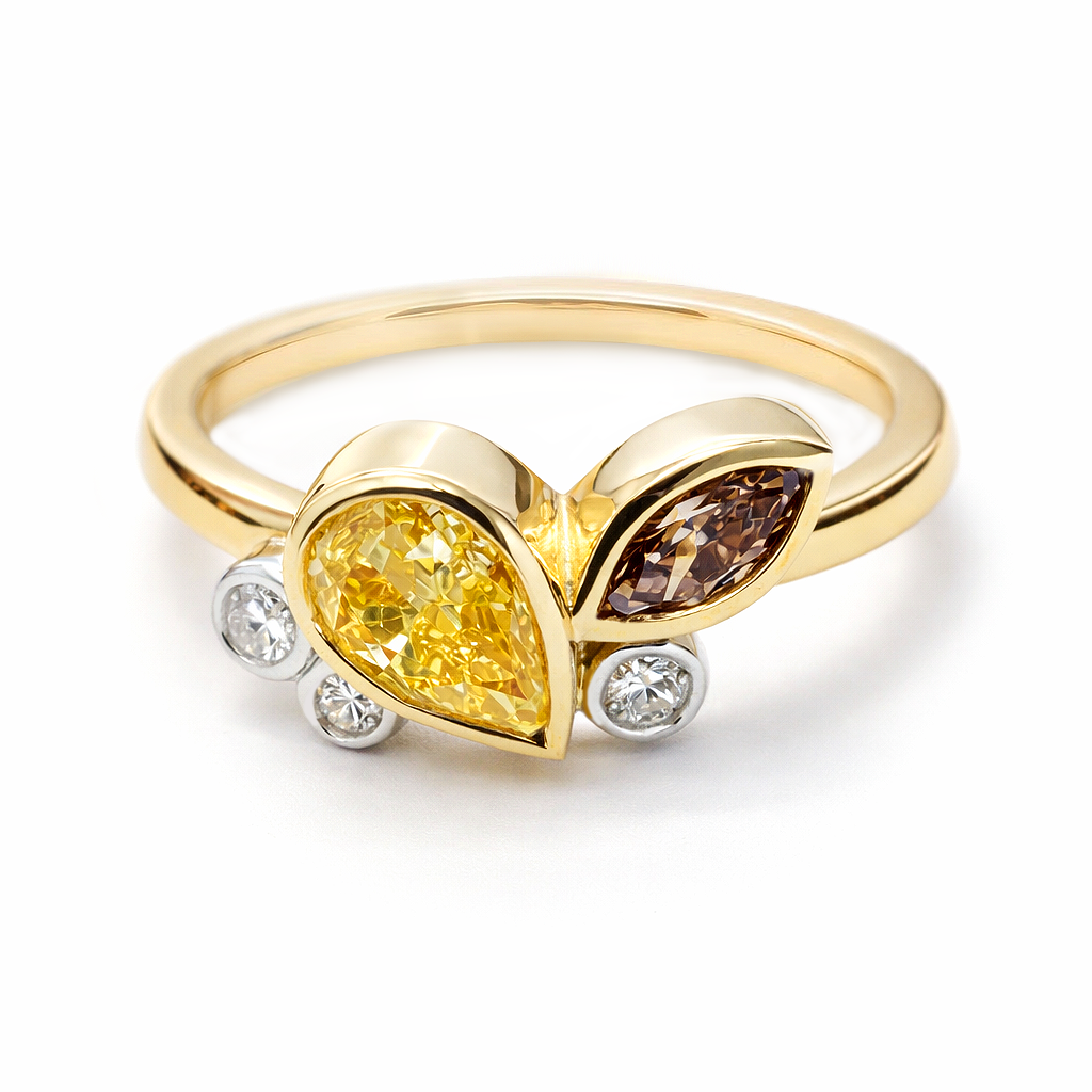 18ct Yellow Gold & Platinum Diamond Kalee Ring