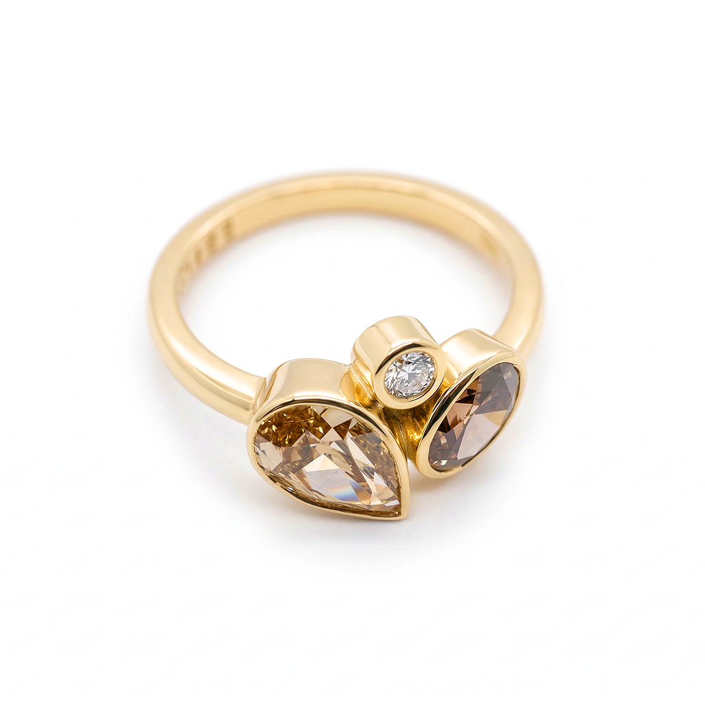 18ct Yellow Gold & Platinum Diamond Kalee Ring
