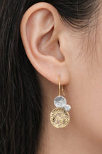 9ct Gold Double Element Diamond Shepard Drop Earrings