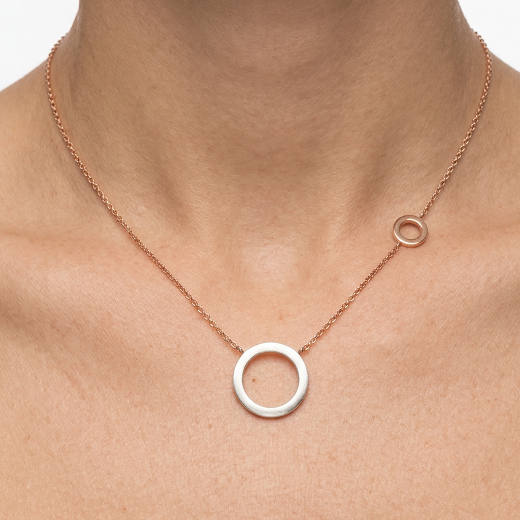 9ct Gold Double Circle Necklet