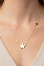 9ct Gold Double Star Necklace