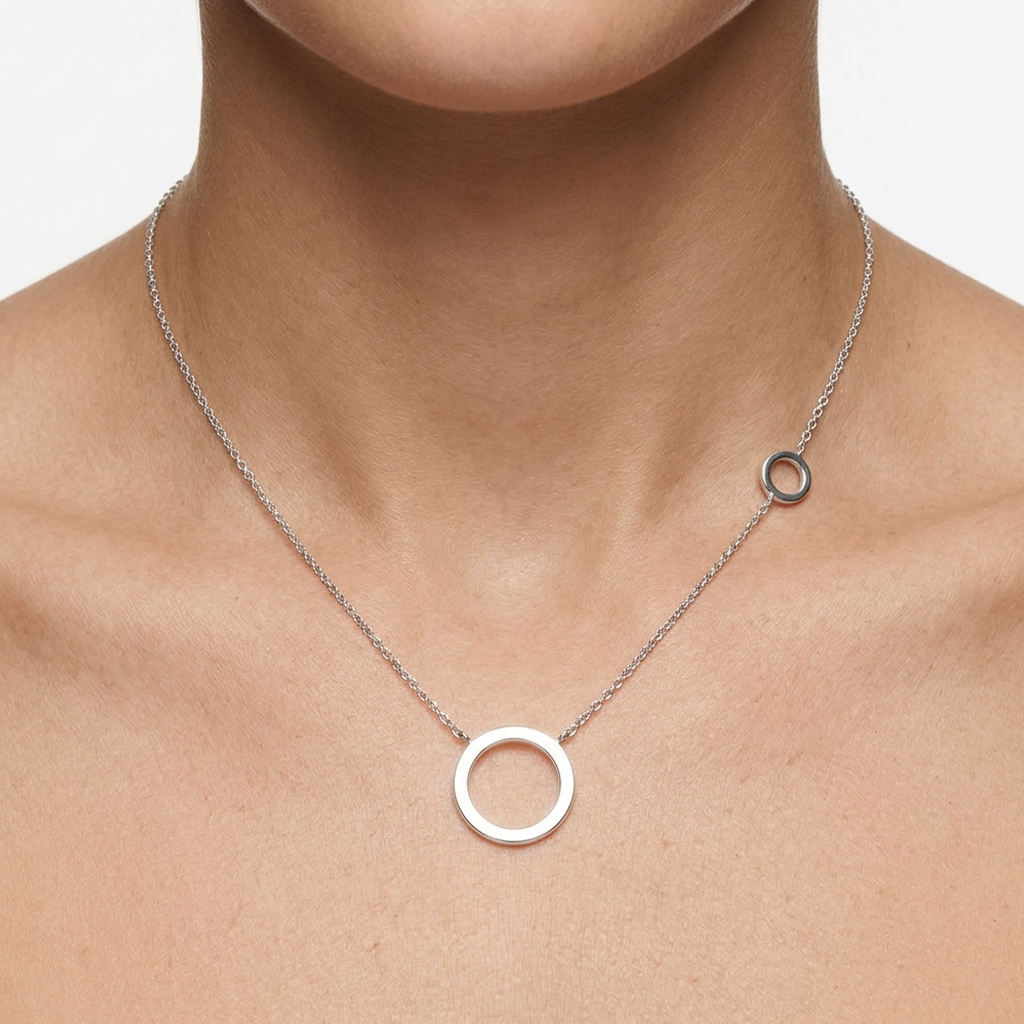 9ct Gold Double Circle Necklet