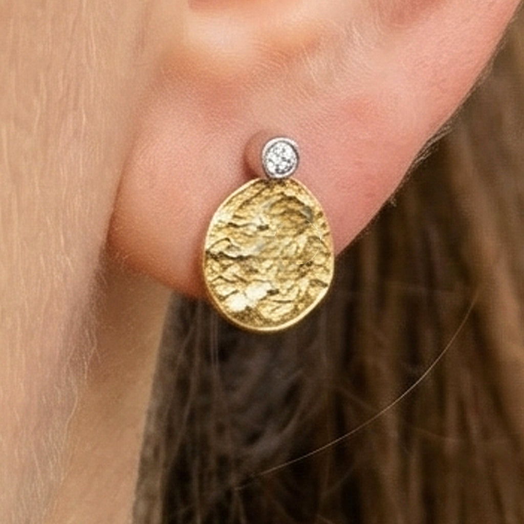 9ct Gold Element Stud Diamond Earrings