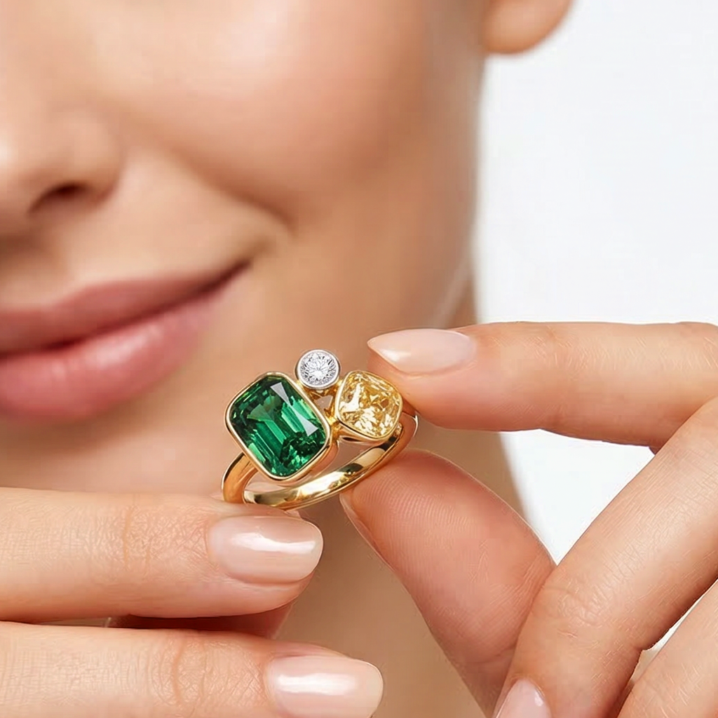 18ct Yellow Gold & Platinum Diamond Kalee Ring