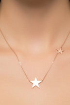 9ct Gold Double Star Necklace