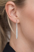 9ct Gold Double Element Diamond Shepard Drop Earrings