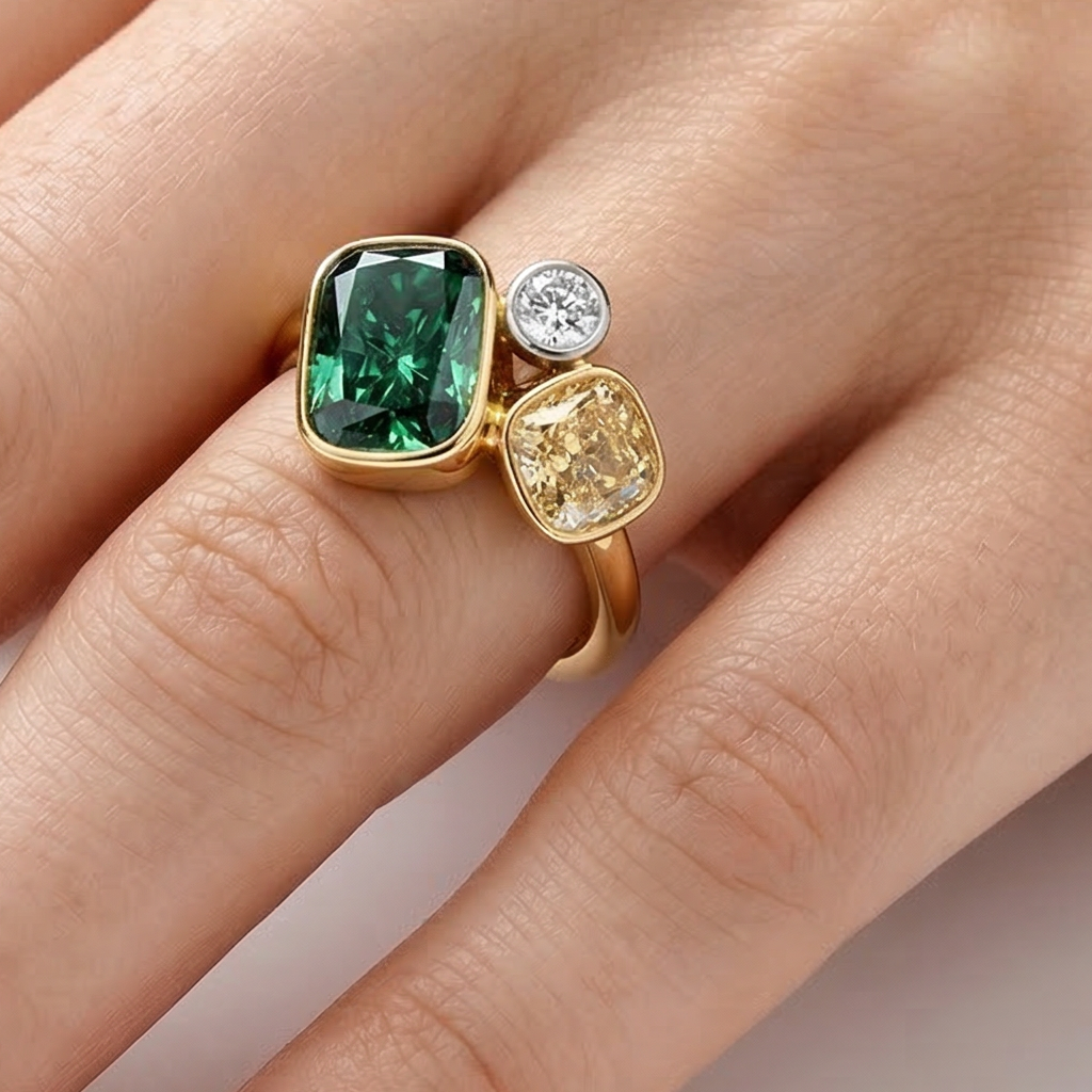 18ct Yellow Gold & Platinum Diamond Kalee Ring