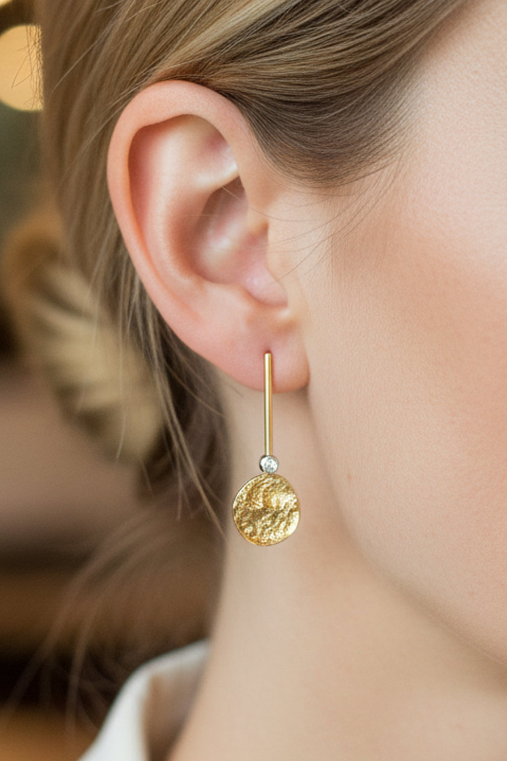 9ct Gold Elements Drop Diamond Earrings