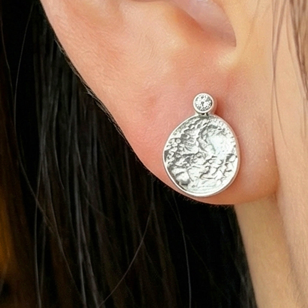 9ct Gold Element Stud Diamond Earrings