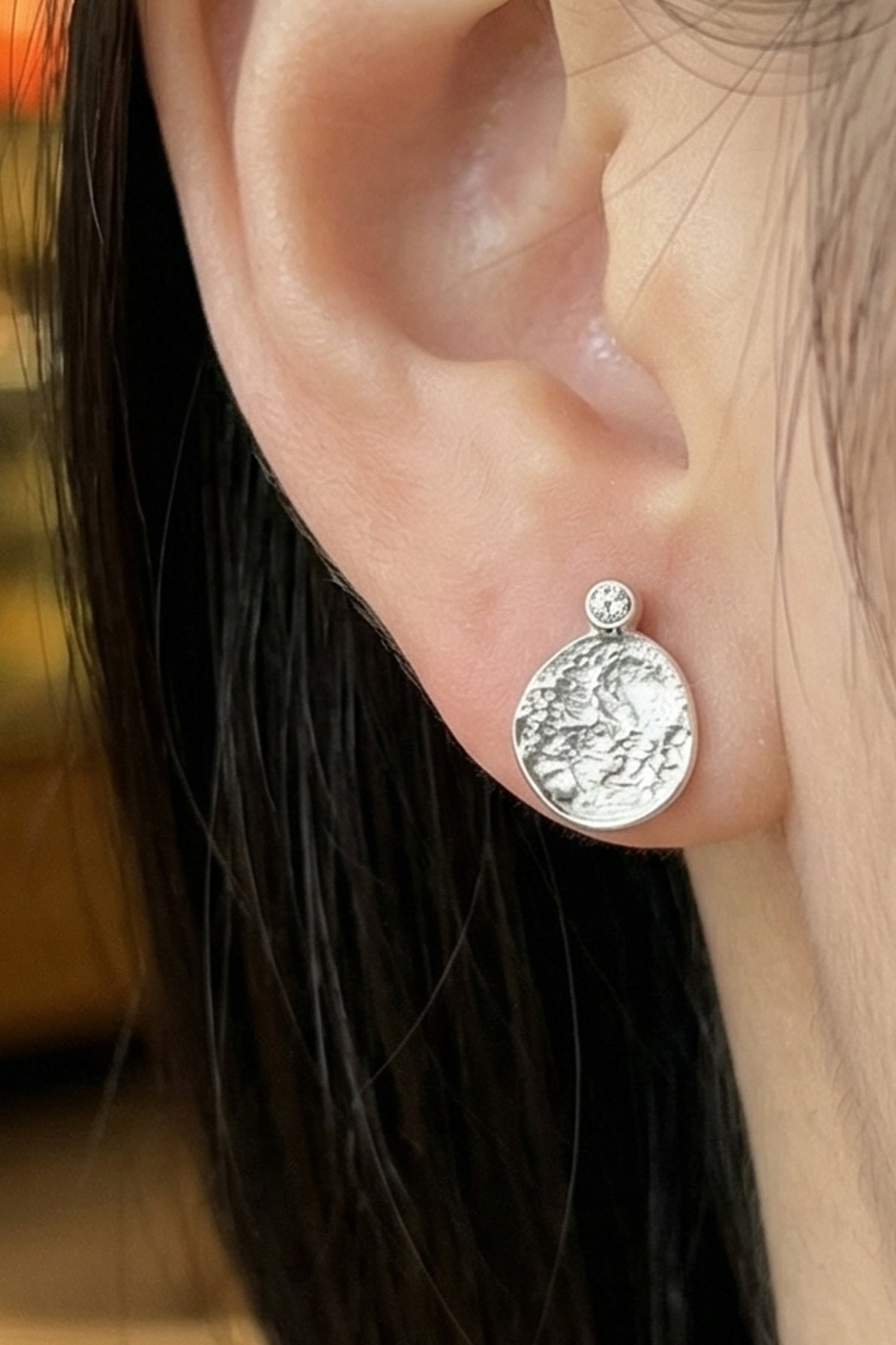 9ct Gold Element Stud Diamond Earrings