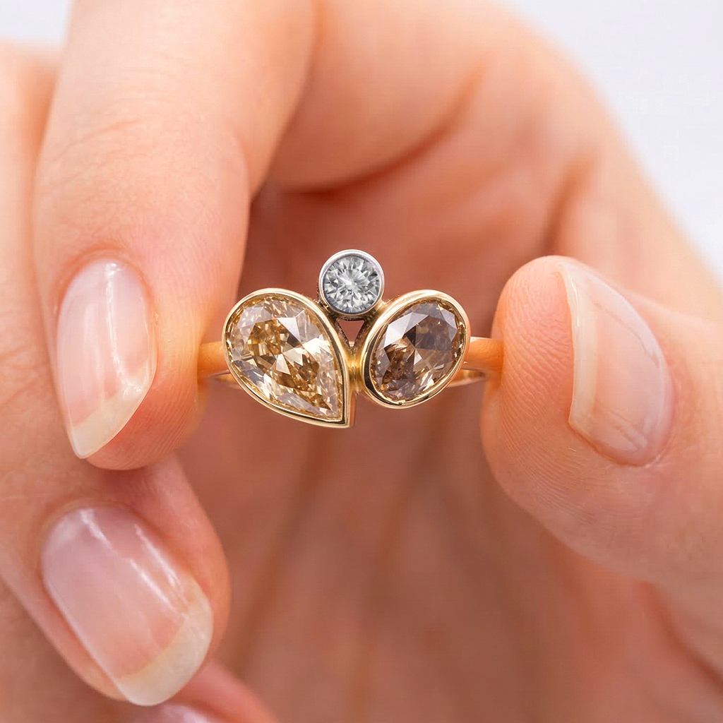 18ct Yellow Gold & Platinum Diamond Kalee Ring