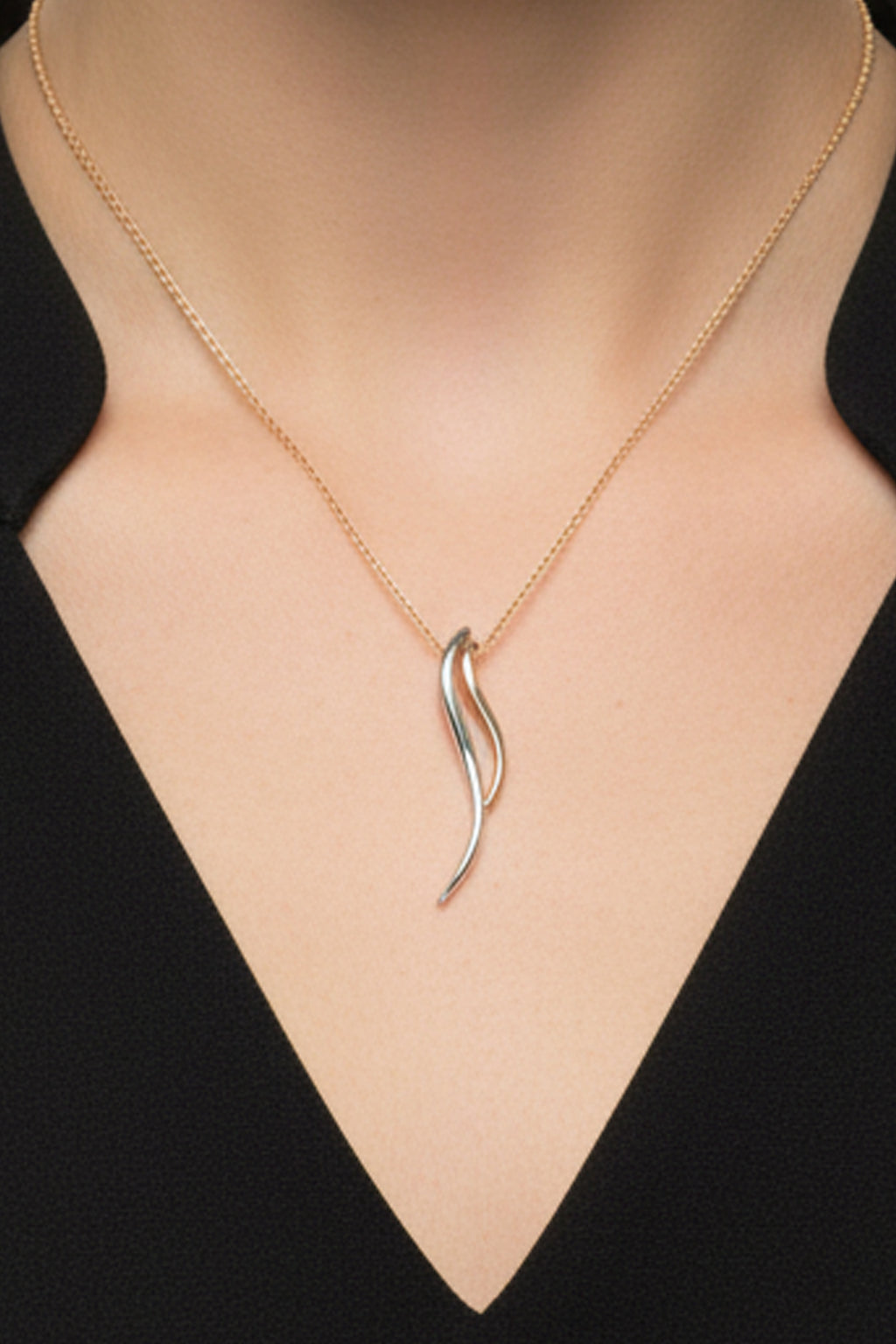 9ct Gold Double Wave Necklet