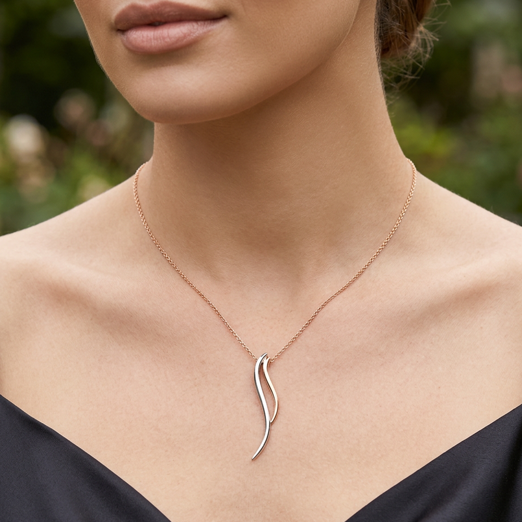 9ct Gold Double Wave Necklet