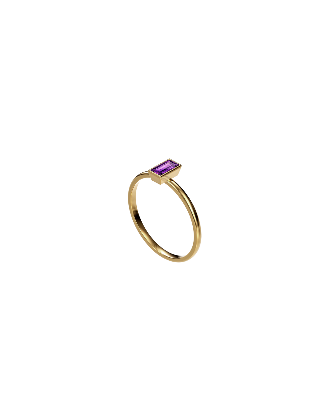 9ct Gold Amethyst Stacking Ring
