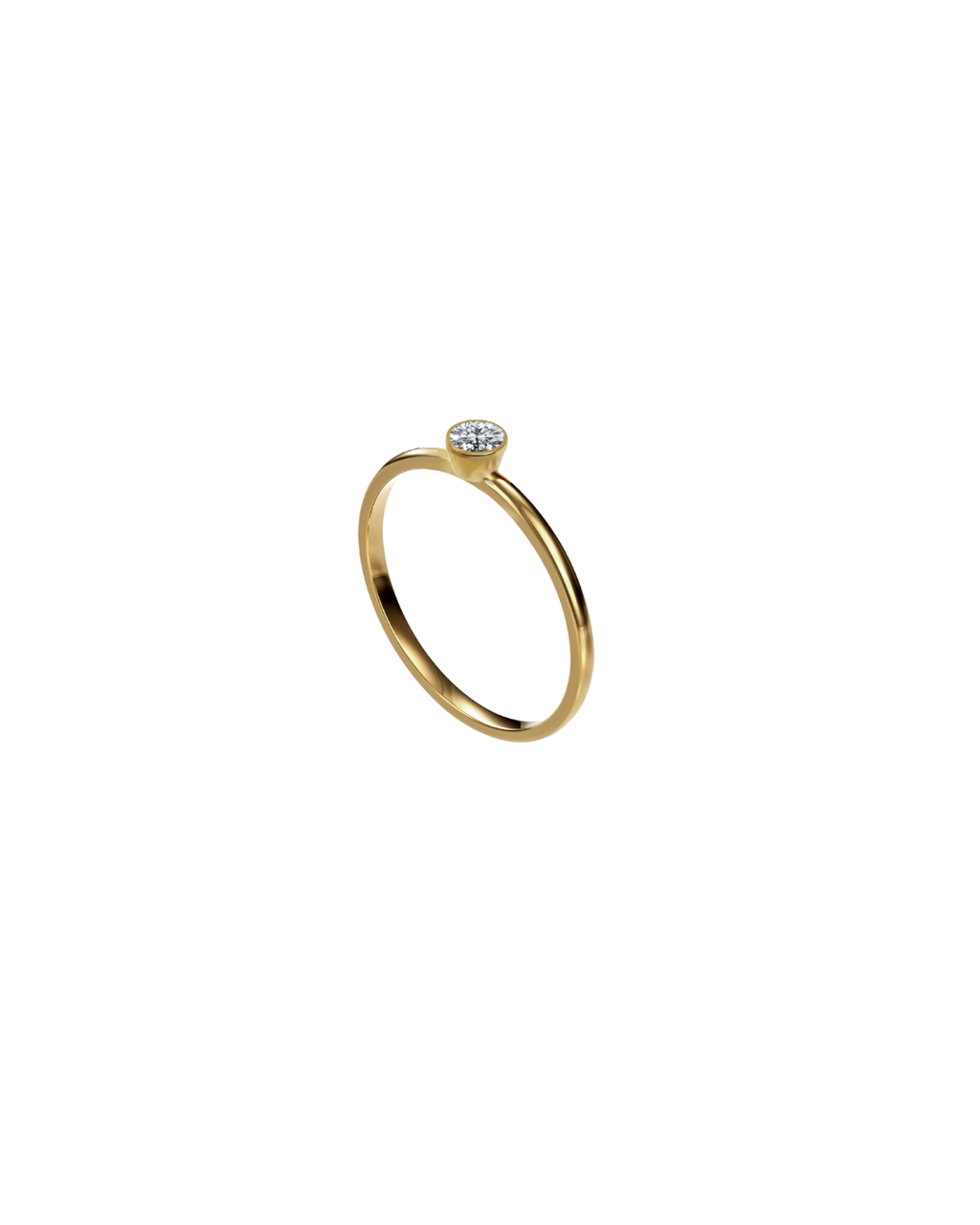9ct Rose Gold Bezel Set Diamond Stacking Ring