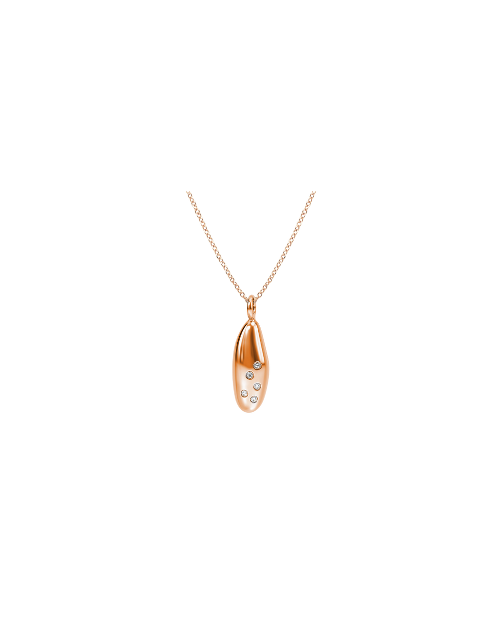9ct Gold Small Vico Pebbles Pendant with Mink Diamonds