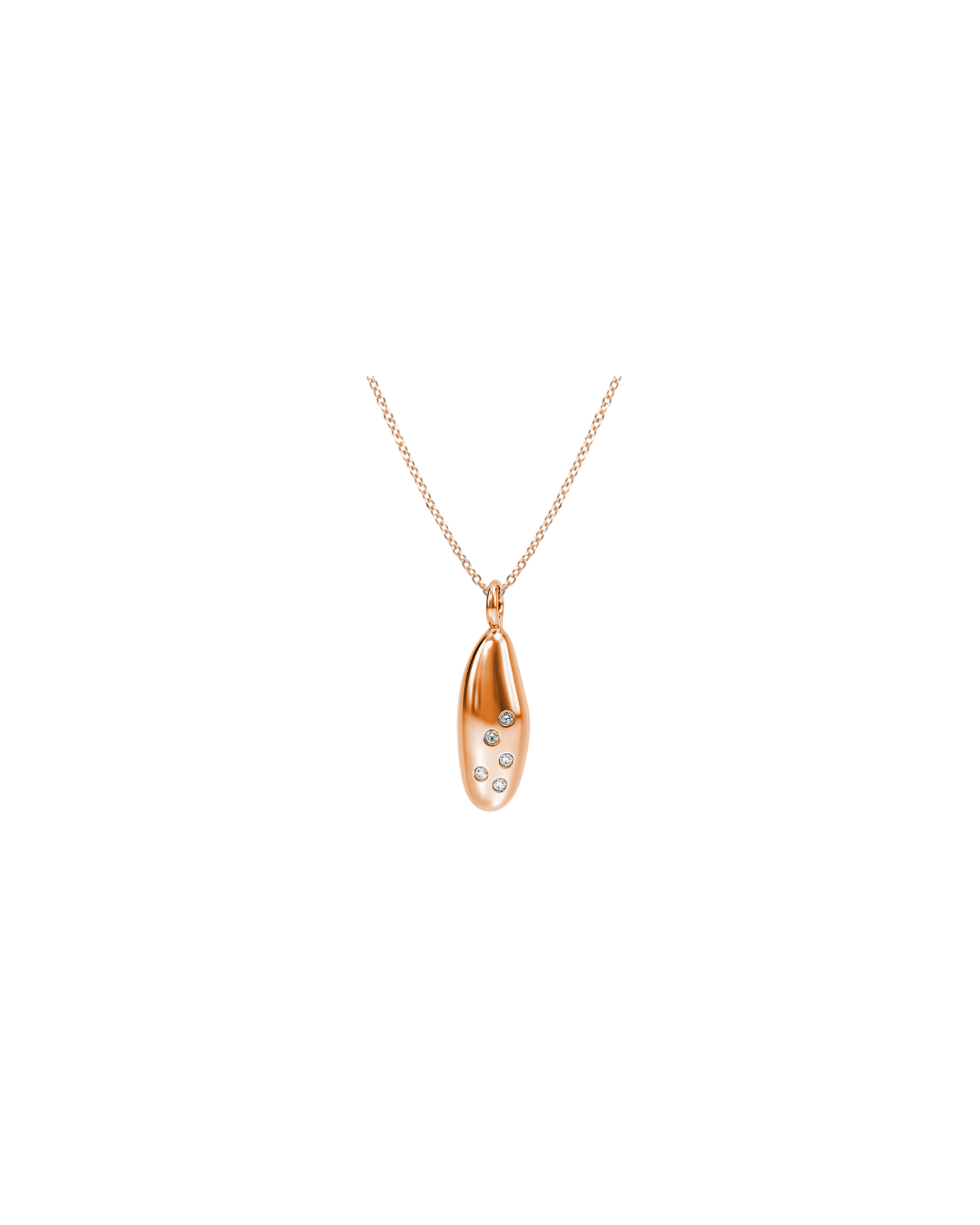 9ct Gold Small Vico Pebbles Pendant with Mink Diamonds