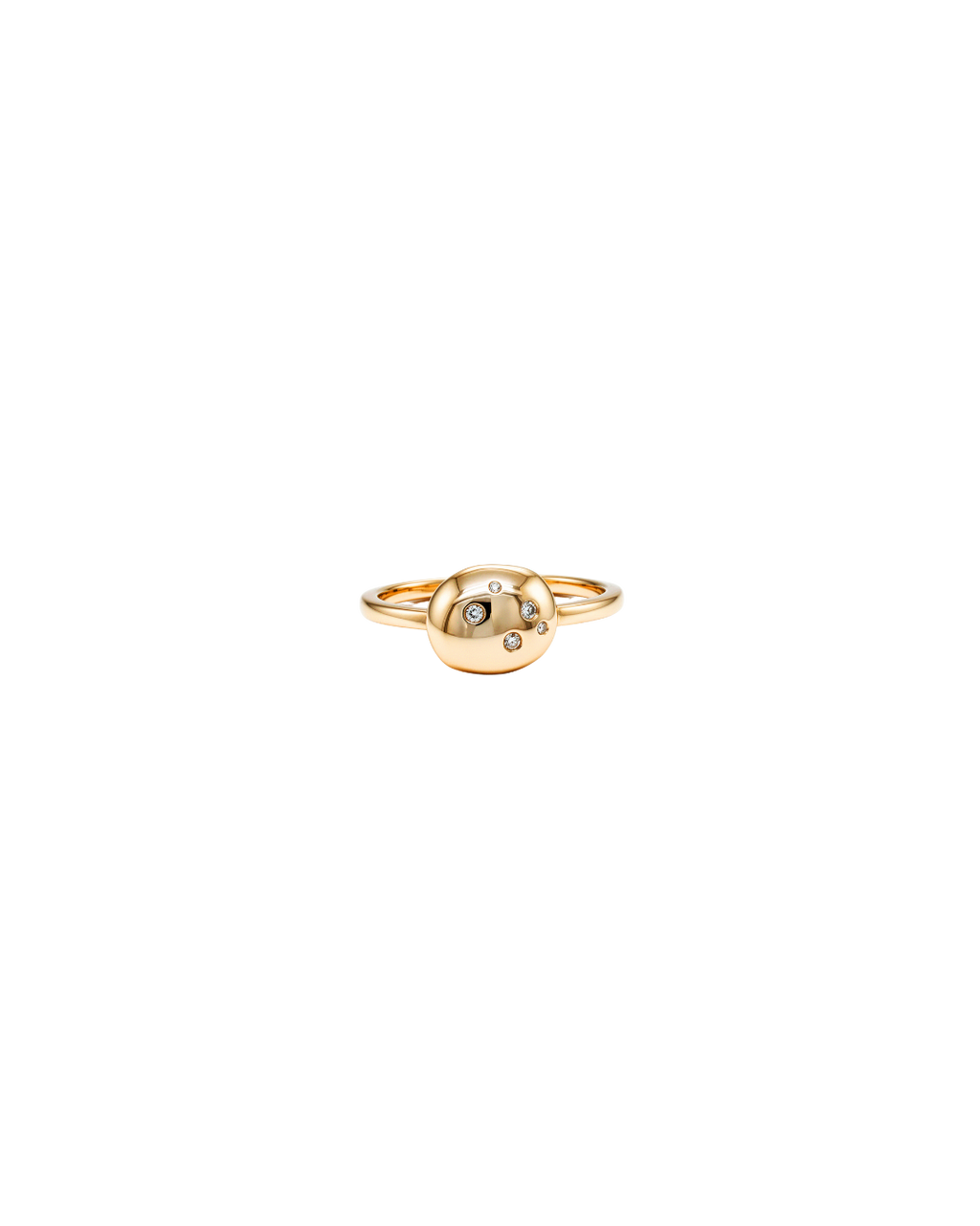 9ct Gold Medium Coliemore Pebbles Ring with Diamonds