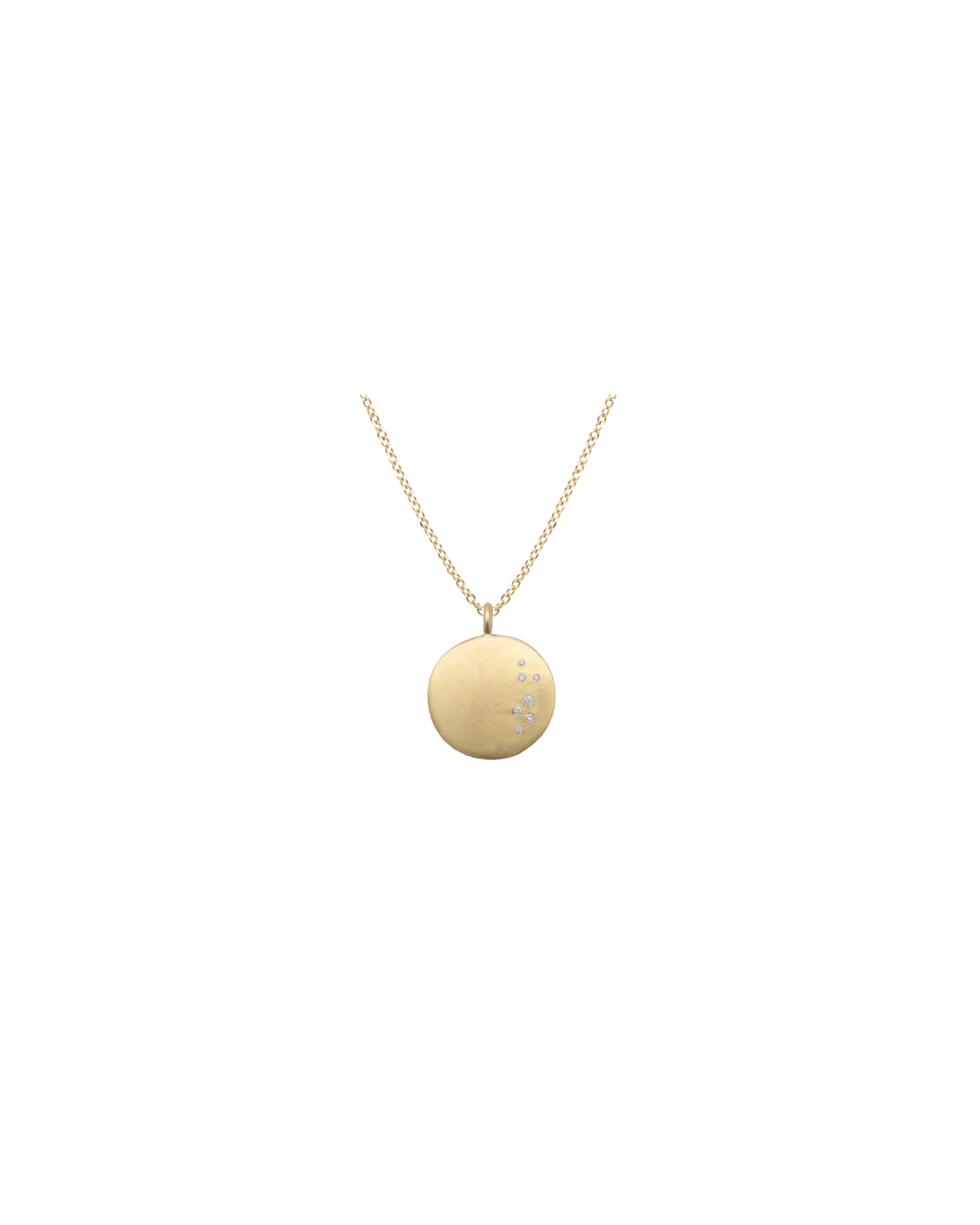 9ct Gold Large Round Diamond Set Pebble Pendant