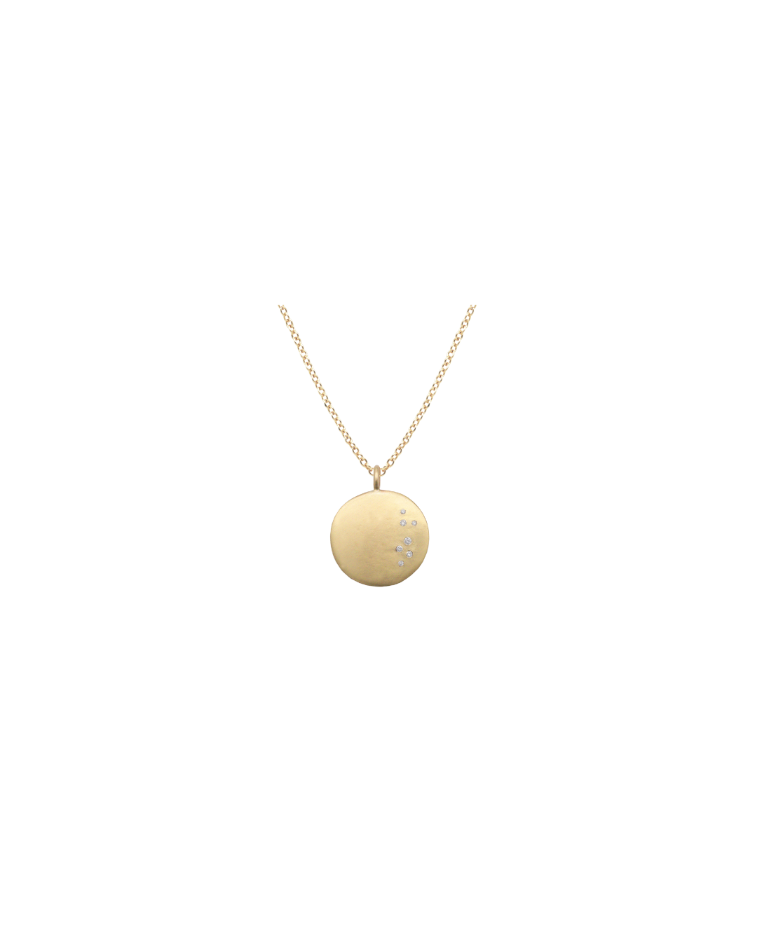 9ct Gold Large Round Diamond Set Pebble Pendant