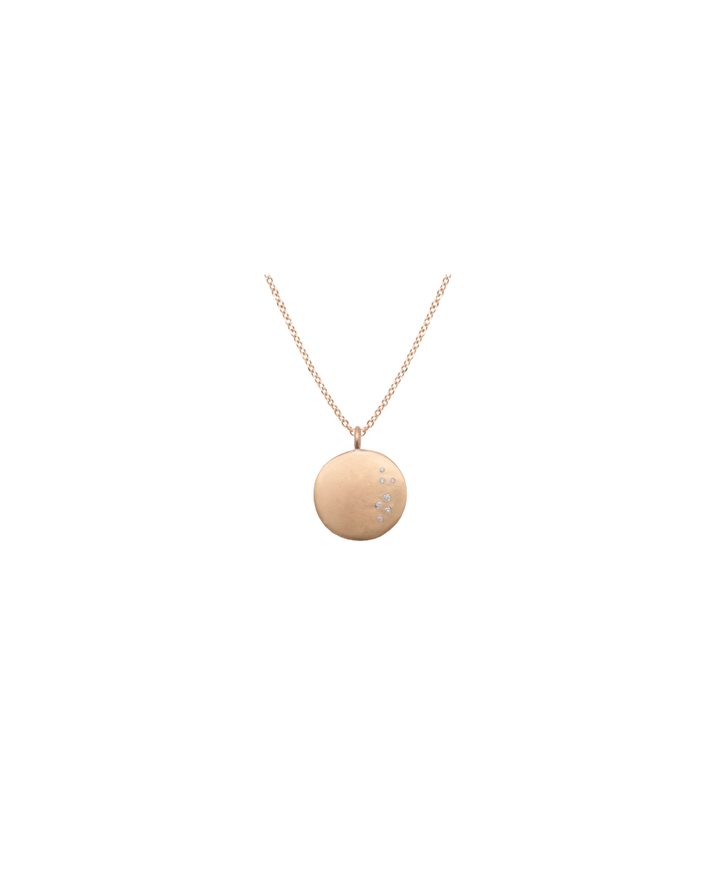 9ct Gold Large Round Diamond Set Pebble Pendant