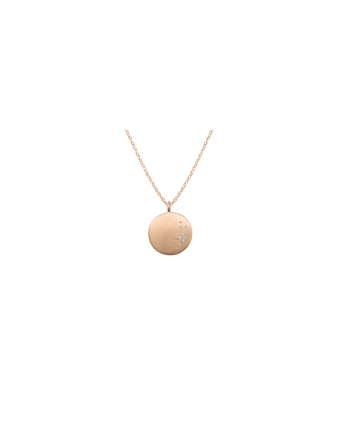 9ct Gold Large Round Diamond Set Pebble Pendant