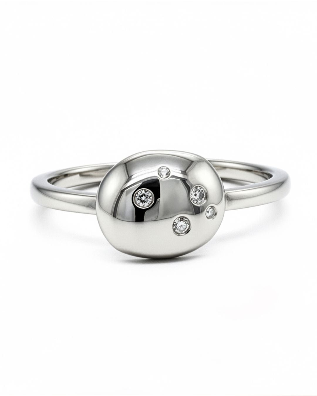 9ct Gold Medium Coliemore Pebbles Ring with Diamonds