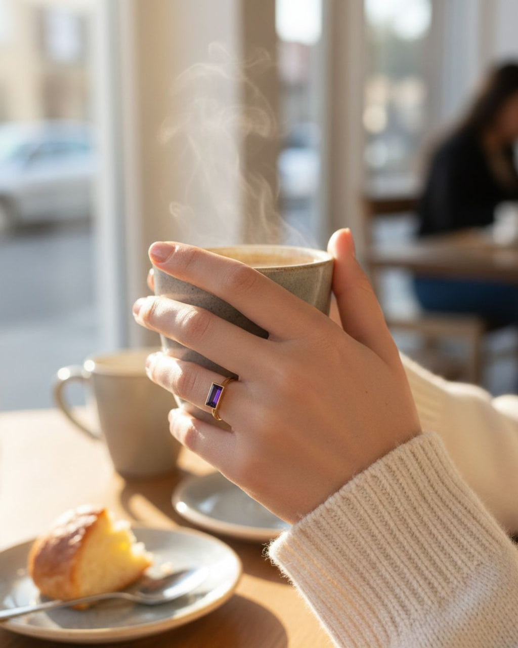 9ct Gold Amethyst Stacking Ring