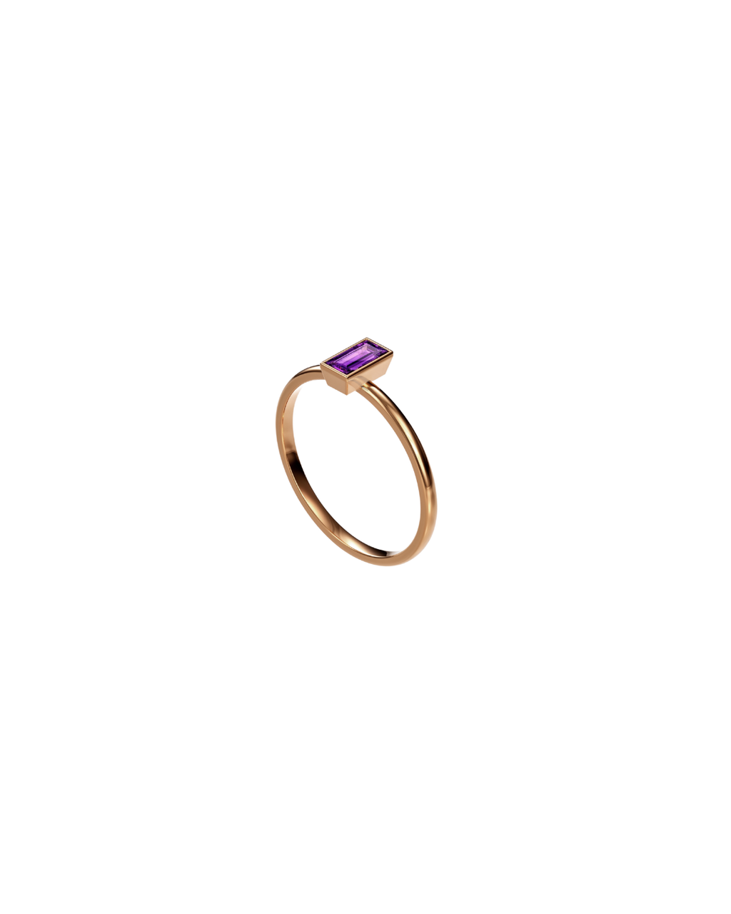 9ct Gold Amethyst Stacking Ring