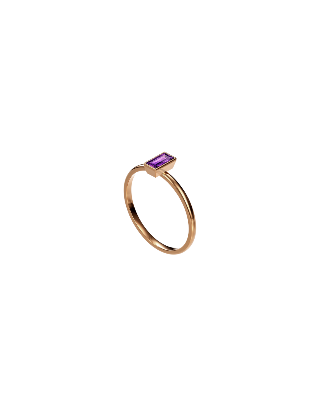 9ct Gold Amethyst Stacking Ring