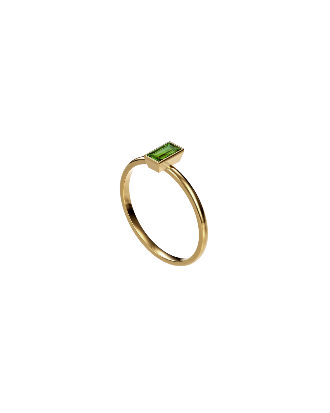 9ct Green Chrome Diopside Stacking Ring