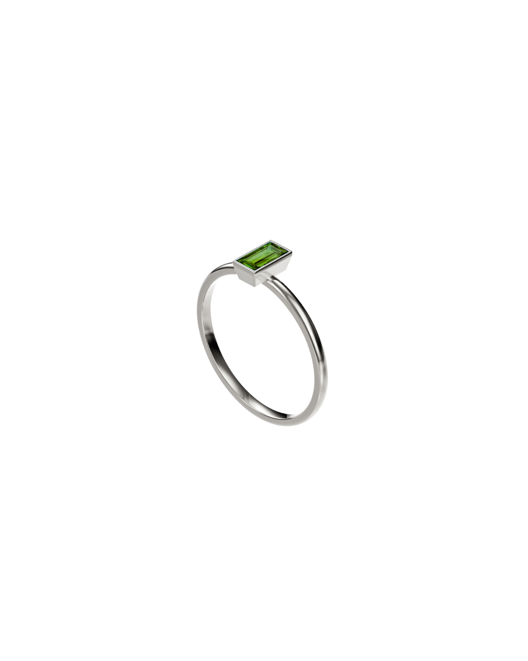 9ct Green Chrome Diopside Stacking Ring