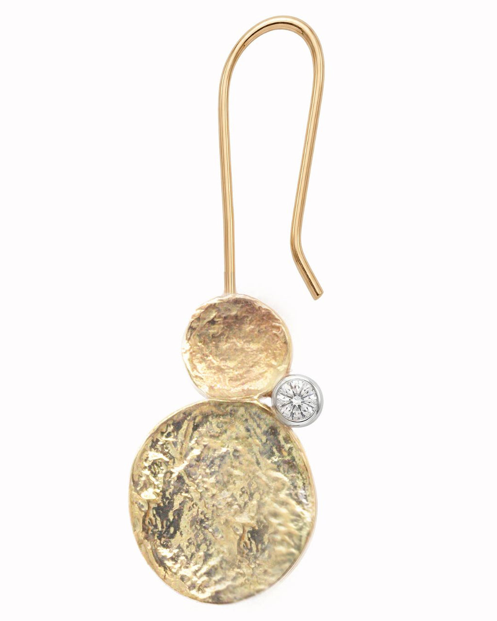 9ct Gold Double Element Diamond Shepard Drop Earrings