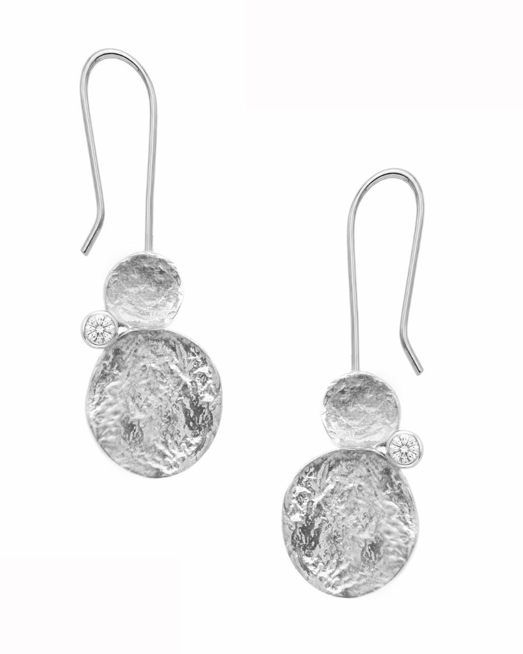 9ct Gold Double Element Diamond Shepard Drop Earrings