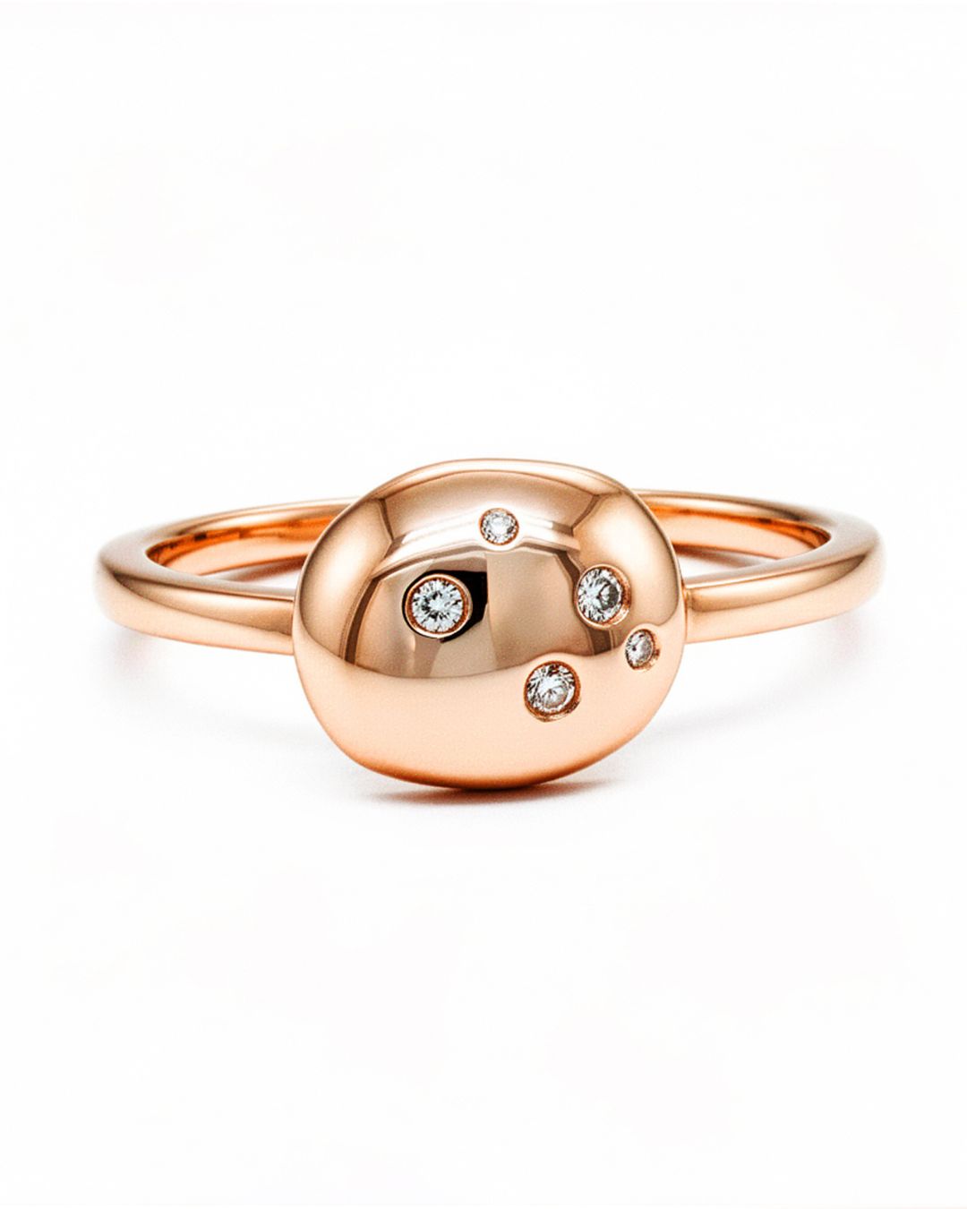9ct Gold Medium Coliemore Pebbles Ring with Diamonds