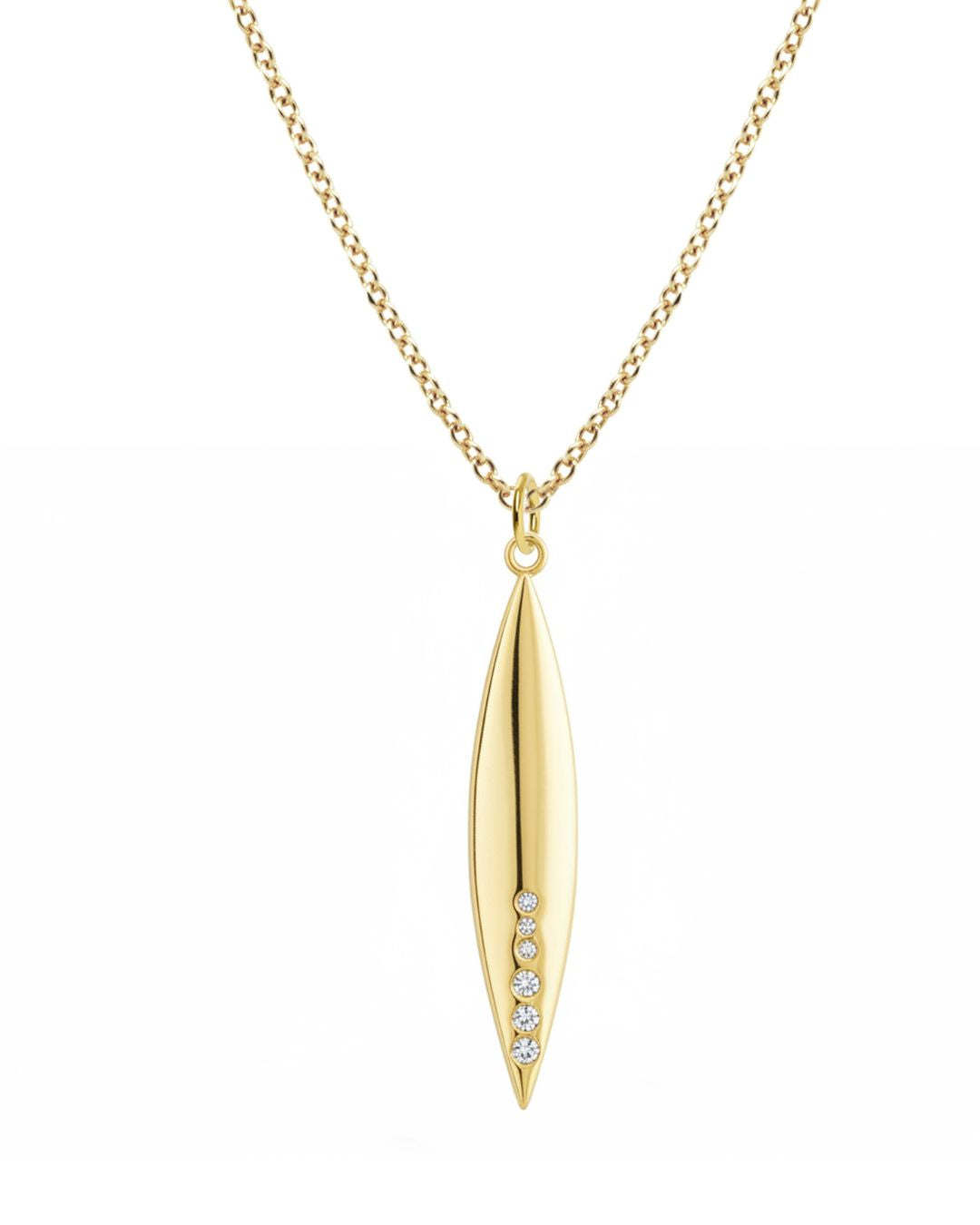 9ct Gold Pebbles Marquise Pendant