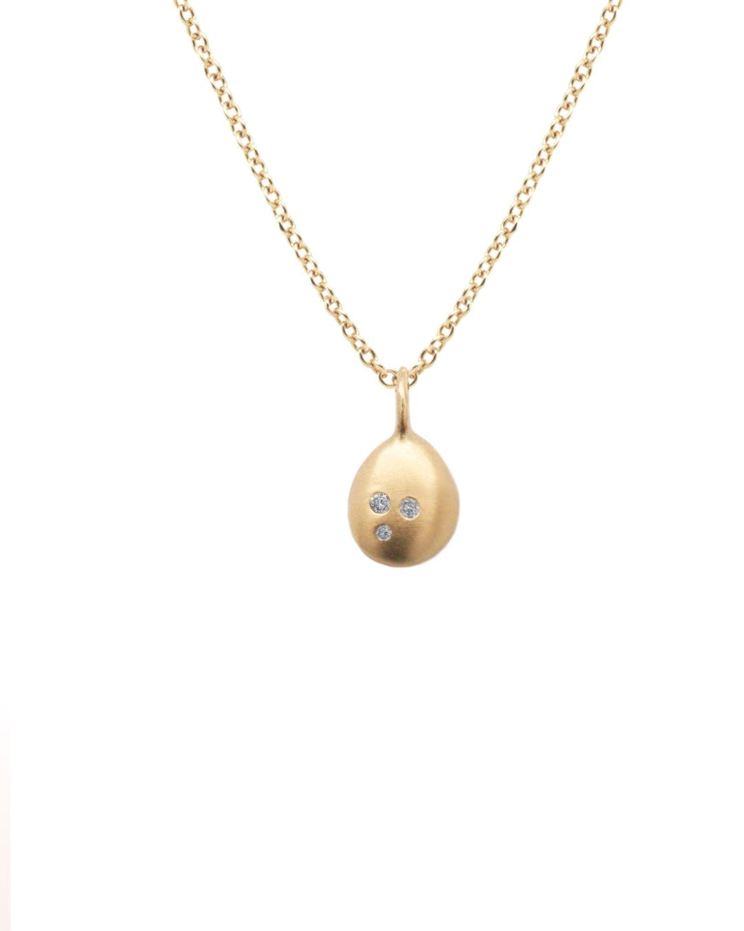 9ct Gold Small Vico Pebbles Pendant with Mink Diamonds