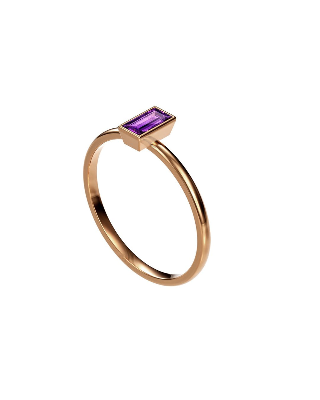 9ct Gold Amethyst Stacking Ring