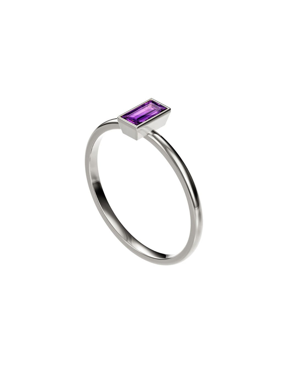 9ct Gold Amethyst Stacking Ring