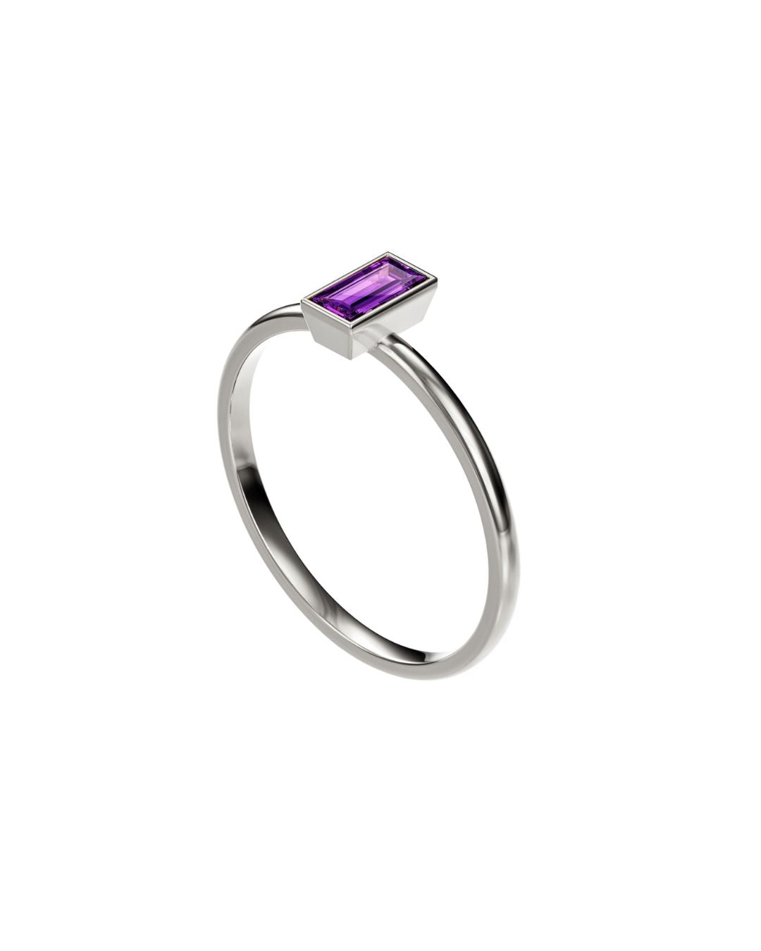 9ct Gold Amethyst Stacking Ring