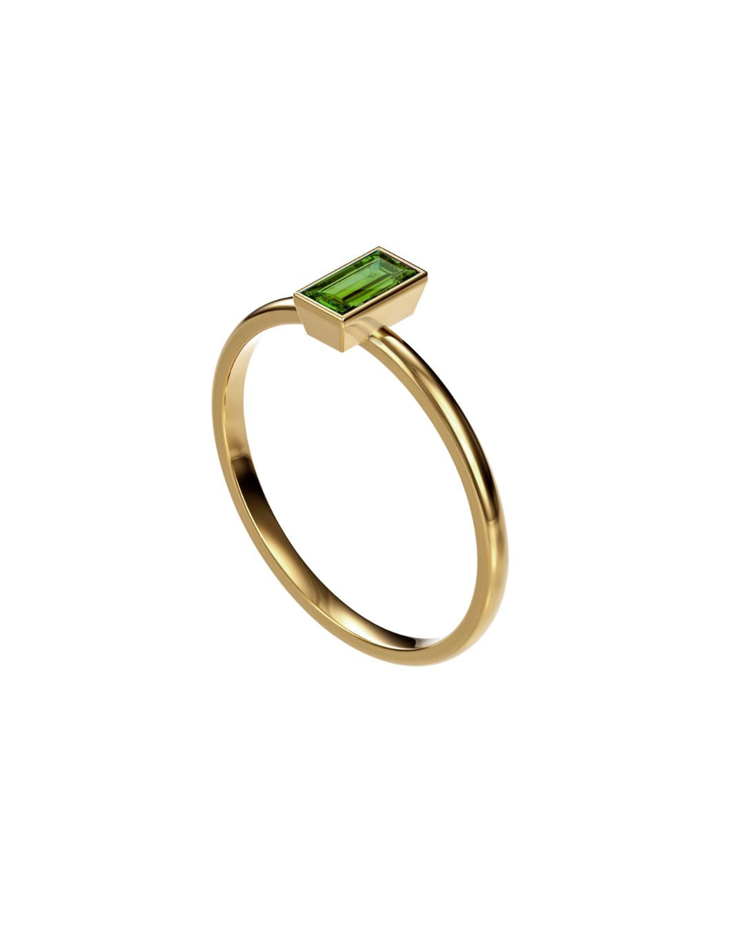 9ct Green Chrome Diopside Stacking Ring
